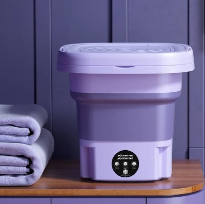 MiniLavatrice mini lavatrice portatile color lavanda con asciugamani puliti